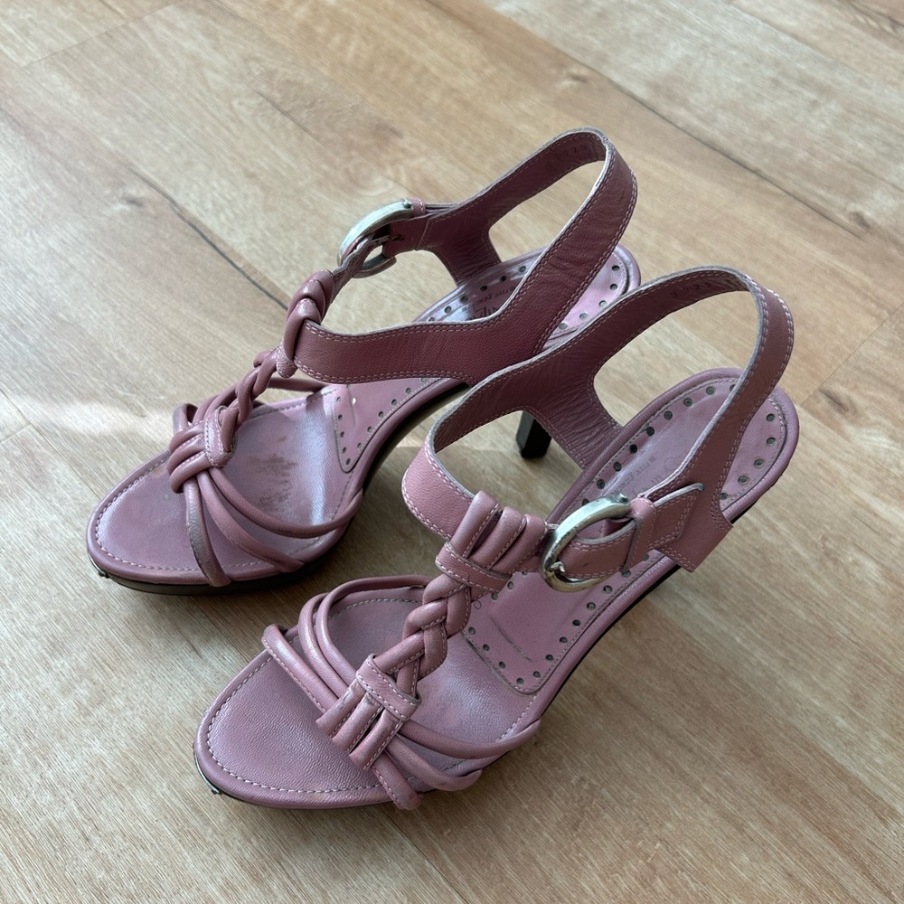 Yves Saint Laurent Vintage Merida 90 Women Strap Heel Sandals Pink - Picture 4 of 11